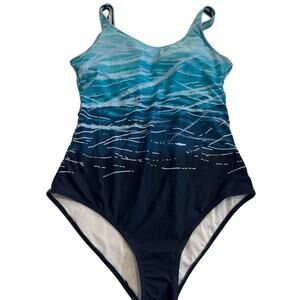 Unbranded Blue Gradient Women's Stretch Sleeveless Swimsuit Size Medium NWOT